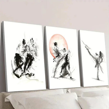 3pcs Martial Arts And Judo Competitions Wall Art Set Canvas Unframed - High Quality Print 100% Australian Made Wall Canvas
