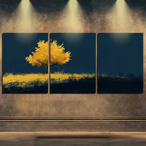 3pcs Stunning Autumn Tree Display Perfect Wall Art Canvas Unframed - High Quality Print 100% Australian Made Wall Canvas