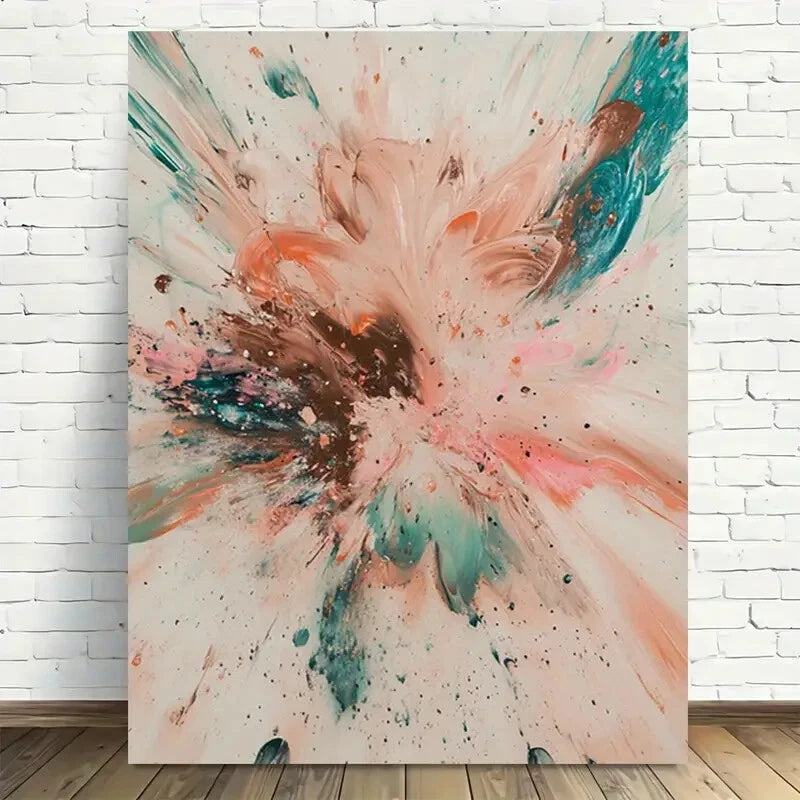 Beautiful Modern Abstract Vibrant Color Painting 40x60cm Metal Print Ready to Hang - Bella Home Decor