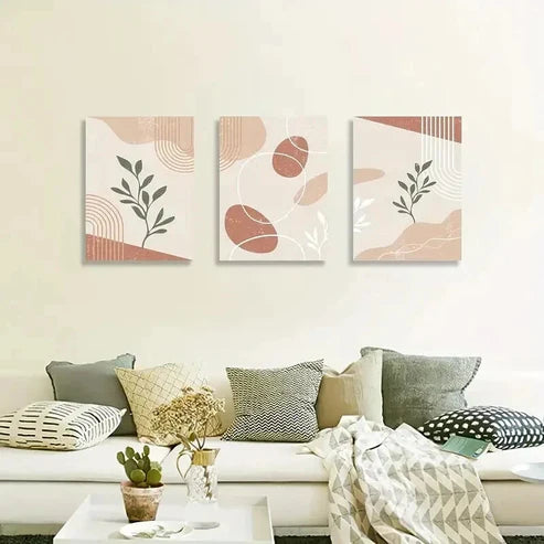 3pcs Nordic Crème Pattern Decoration  Wall Art Set Canvas Unframed - High Quality Print 100% Australian Made Wall Canvas