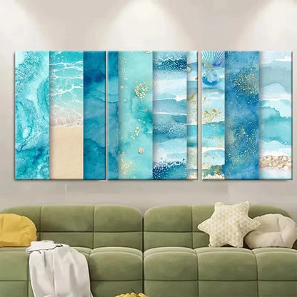 3pcs Ocean, Sand, Shells & Shoreline Scenes Wall Art Set Canvas Framed 40x60cm – High Quality Print 100% Australian Made Wall Canvas Ready to Hang