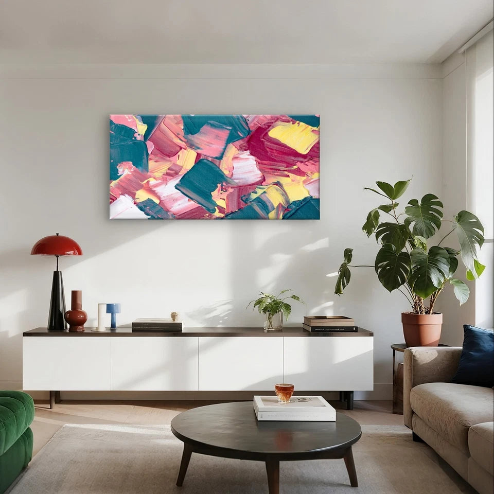 Abstract Impasto Paint Textured Wall Art Canvas Office Home Framed 120x60cm