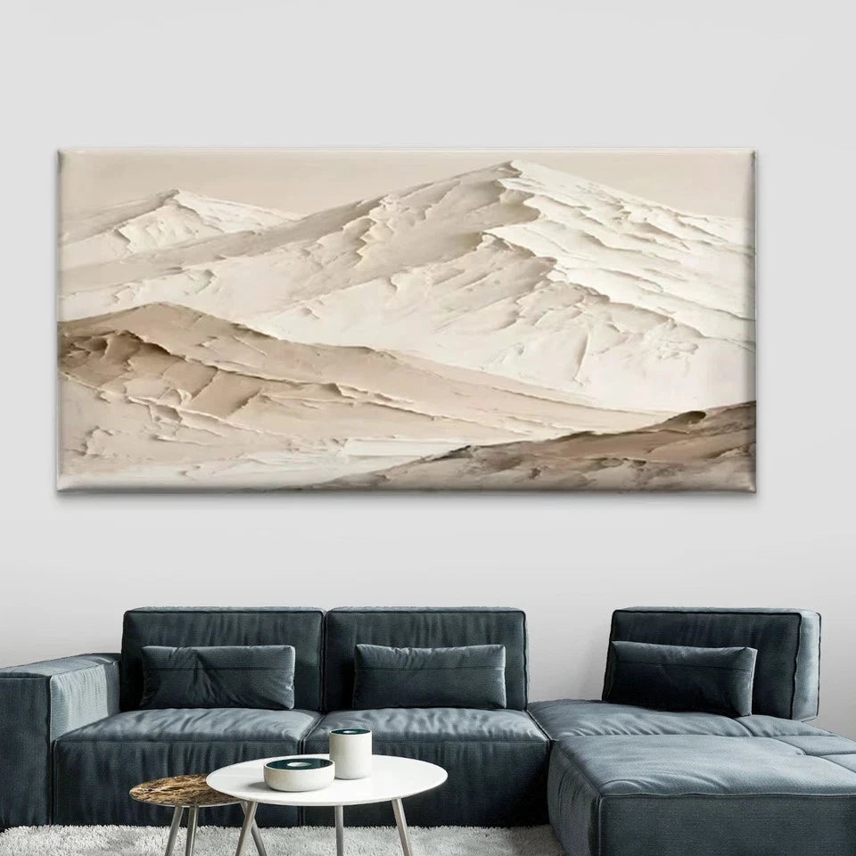 Minimalist Beige Mountain Wall Art Canvas Office Home Room Framed 120x60cm
