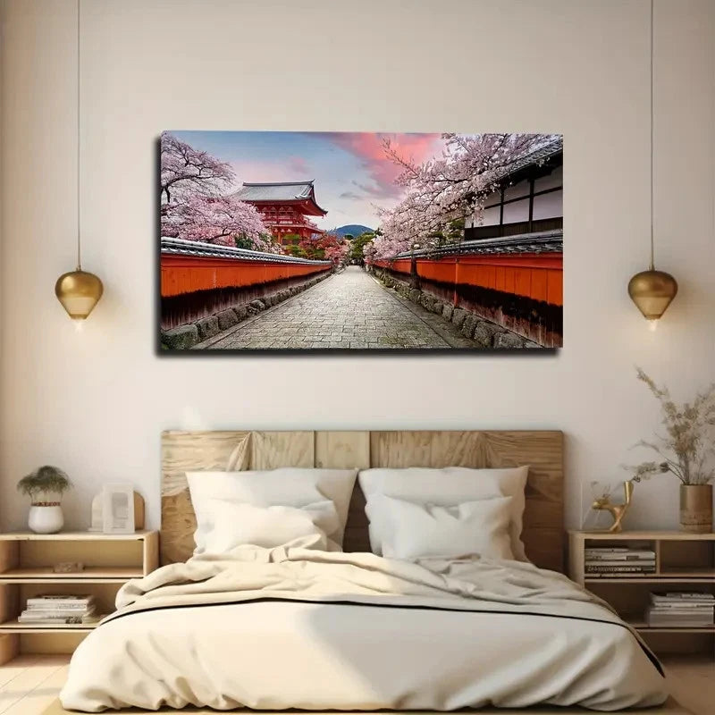 Tokyo Japan Flowers Wall Art Canvas Office Home Room Framed 120x60cm