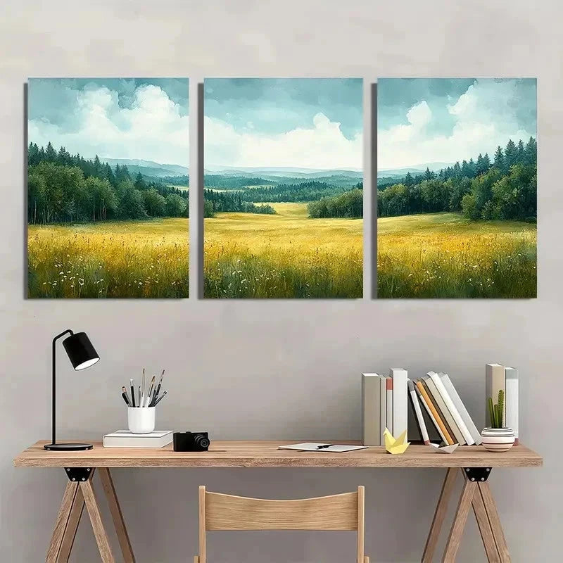 3pcs Rustic Countryside Landscape Perfect Wall Art Set Canvas Framed 40x60cm - High Quality Print 100% Australian Made Wall Canvas Ready to Hang - Bella Home Decor