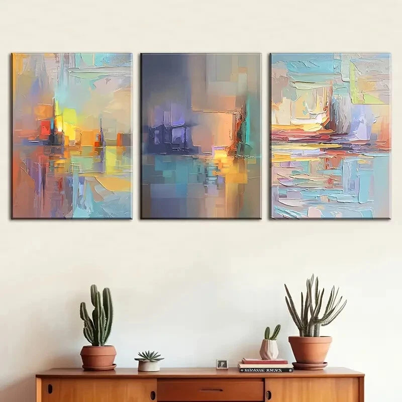3pcs Modern Fashion Abstract Decoration Wall Art Set Canvas Framed 60x90cm - High Quality Print 100% Australian Made Wall Canvas Ready to Hang