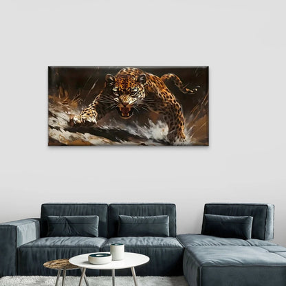 Modern Jaguar In Jungle Perfect Wall Art Canvas Office Home Room Framed 120x60cm