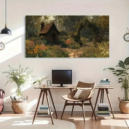 Stone Path And Arched Porch Wall Art Canvas Office Home Room Framed 120x60cm - Bella Home Decor