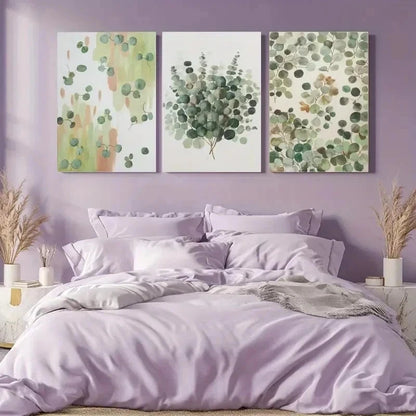 3pcs Eucalyptus Leaves Canvas   Wall Art Set Canvas Framed 50x70cm - High Quality Print 100% Australian Made Wall Canvas Ready to Hang