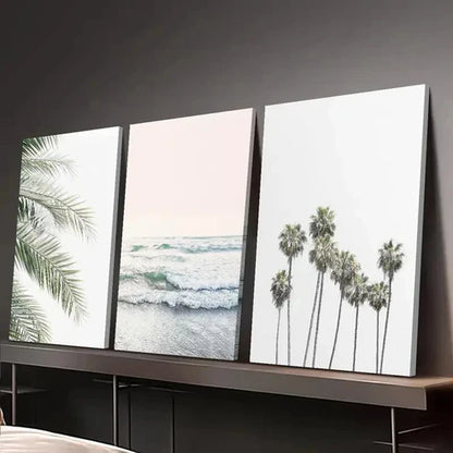3pcs Beach House Decoration Coastal Mural Wall Art Set Canvas Unframed - High Quality Print 100% Australian Made Wall Canvas