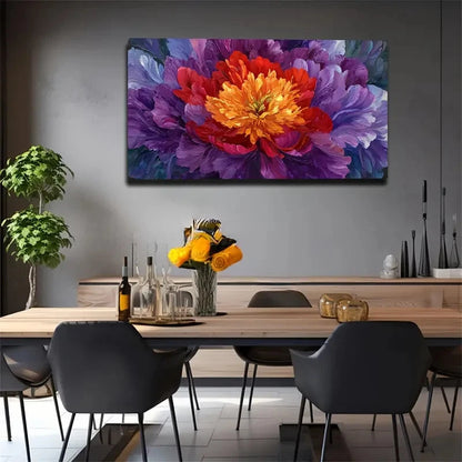 Modern Vintage Large Flower Wall Art Canvas Office Home Room Framed 120x60cm
