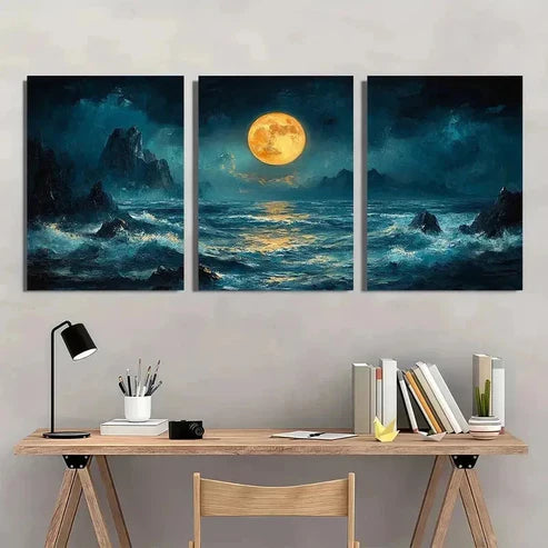 3pcs Abstract Mountain Landscape Nature Wall Art Canvas Unframed - High Quality Print 100% Australian Made Wall Canvas - Bella Home Decor