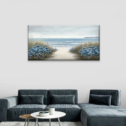 Road Sea Peaceful Perfect Wall Art Canvas Office Home Room Framed 120x60cm
