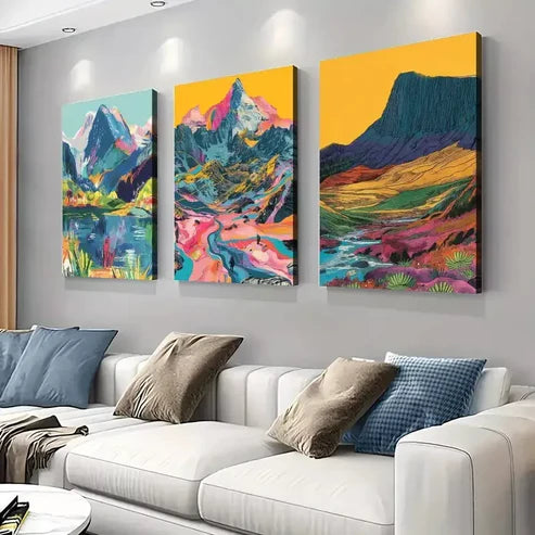 3pcs Elegant Cader Idris Yr Wyddfa Pen y Fan Canvas Unframed - High Quality Print 100% Australian Made Wall Canvas