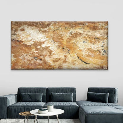 Abstract Brown Marble Texture Wall Art Canvas Office Home Room Framed 120x60cm