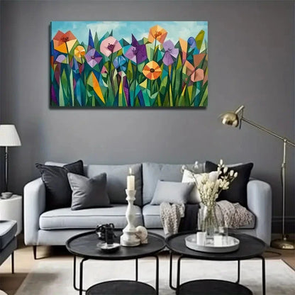 Vibrant Floral Colorful Wall Art Canvas Office Home Room Framed 120x60cm