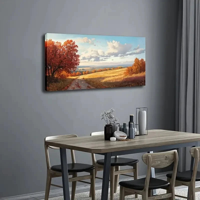 Rustic Countryside Scenery Wallc Art Canvas Office Home Room Framed 120x60cm