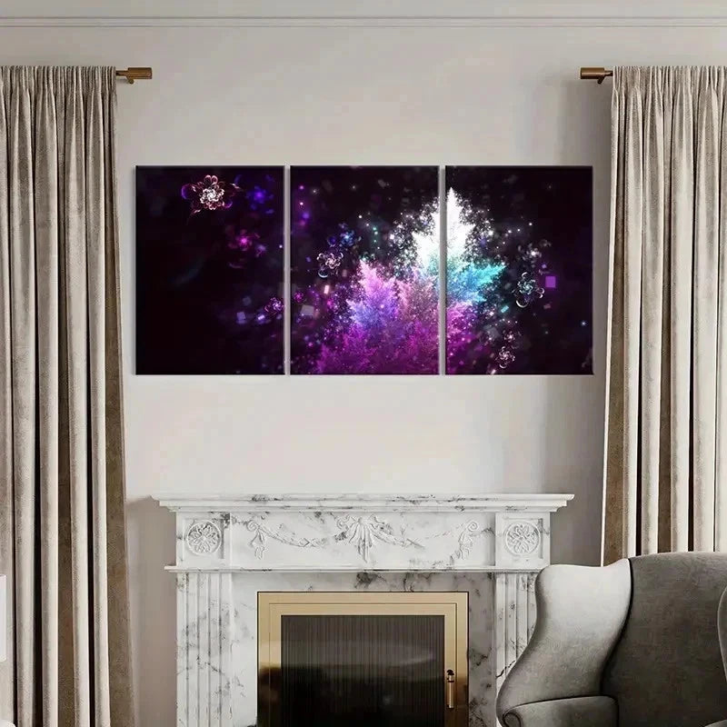 3pcs Fantasy Colorful Leaves Abstract Aesthetic Wall Art Set Canvas Framed 40x60cm - High Quality Print 100% Australian Made Wall Canvas Ready to Hang - Bella Home Decor