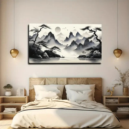 Chinese Landscape Wall Art Canvas Office Home Room Framed 120x60cm