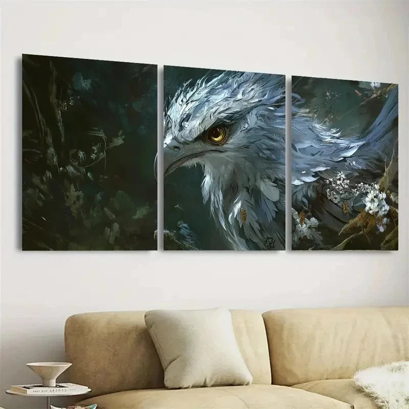 3pcs Barocco Bird Wall Art Set Canvas Framed 60x90cm - High Quality Print 100% Australian Made Wall Canvas Ready to Hang - Bella Home Decor
