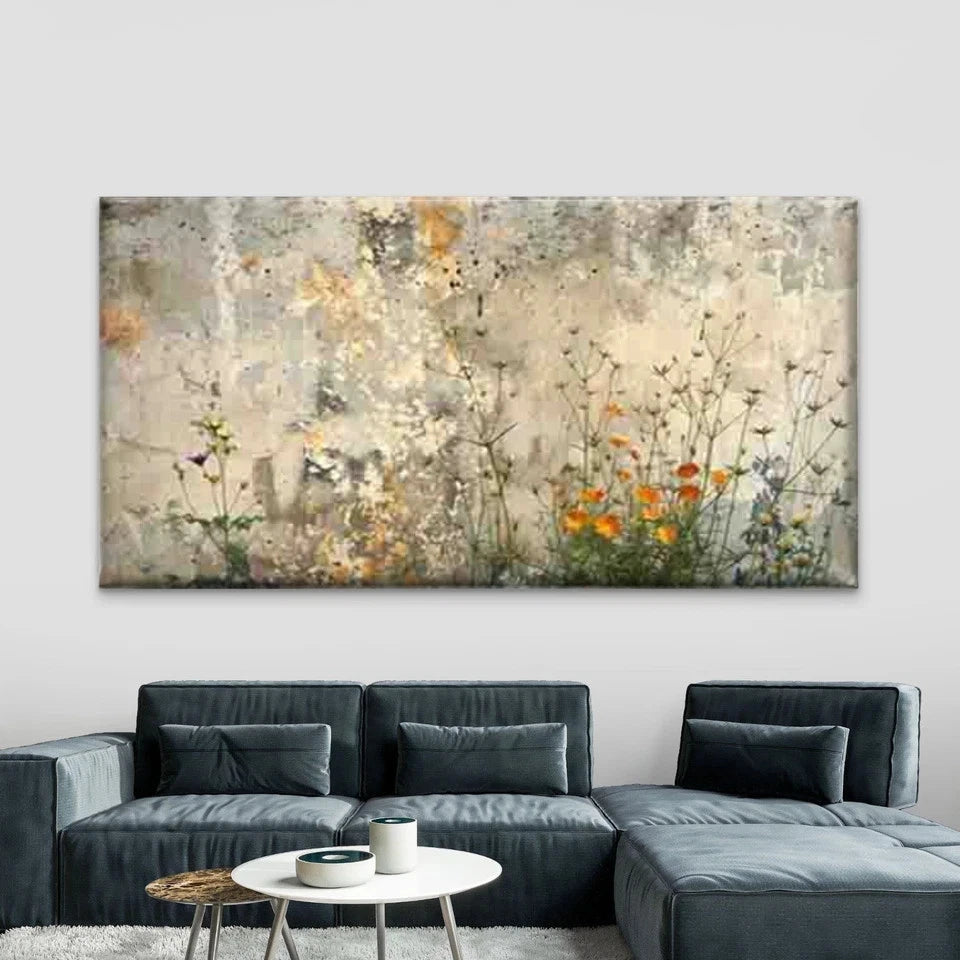 Modern Abstract Floral Wall Art Canvas Office Home Room Framed 120x60cm