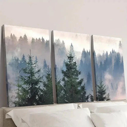3pcs Misty Mountain & Forest Decoration  Wall  Art Set Canvas Unframed - High Quality Print 100% Australian Made Wall Canvas