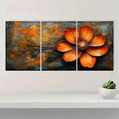 3pcs Chocolate Cosmo Flower CF  Wall Art Set Canvas Framed 50x70cm - High Quality Print 100% Australian Made Wall Canvas Ready to Hang - Bella Home Decor