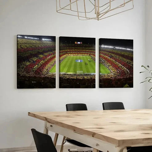 3pcs Football Match Football Stadium Wall Art Canvas Unframed - High Quality Print 100% Australian Made Wall Canvas - Bella Home Decor