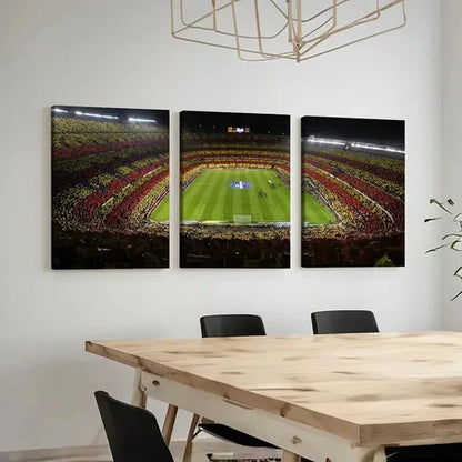3pcs Football Match Football Stadium Wall Art Canvas Unframed - High Quality Print 100% Australian Made Wall Canvas - Bella Home Decor