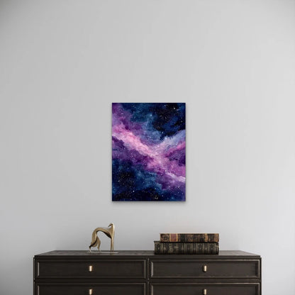 Deep Purple Pink Blue Purple Nebula Painting Metal Print Ready to Hang