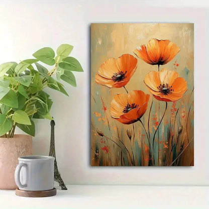Beautiful Nature Scene Abstract Floral Painting 40x60cm Metal Print Ready to Hang