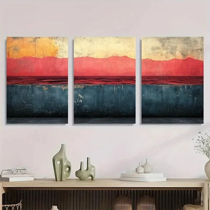 3pcs Dustin Way Abstract Illustration Perfect Wall Art Set Canvas Framed 40x60cm - High Quality Print 100% Australian Made Wall Canvas Ready to Hang - Bella Home Decor