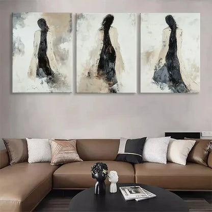 3pcs Elegant Abstract Woman Brushstrokes Perfect Wall Art Set Canvas Unframed - High Quality Print 100% Australian Made Wall Canvas