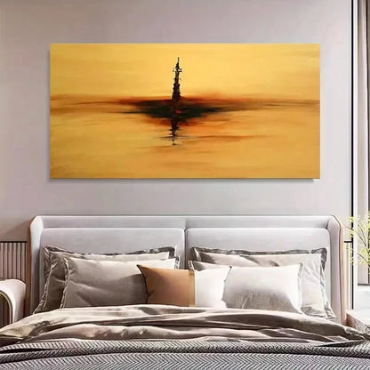 Lonely Lighthouse Abstract Landscape Wall Art Canvas Office Home Room Framed 120x60cm - Bella Home Decor