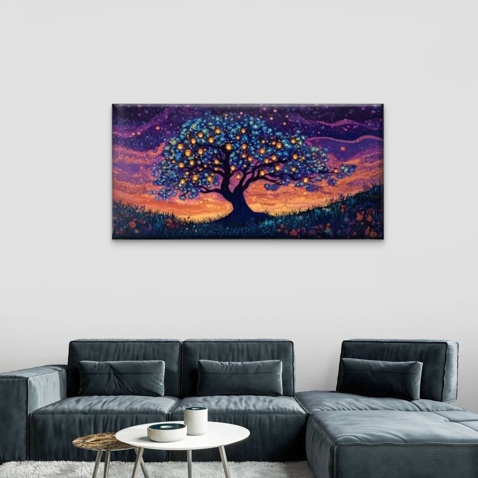 Fantacy Tree Beauty Sky Sunset Wall Art Canvas Office Home Room Framed 120x60cm