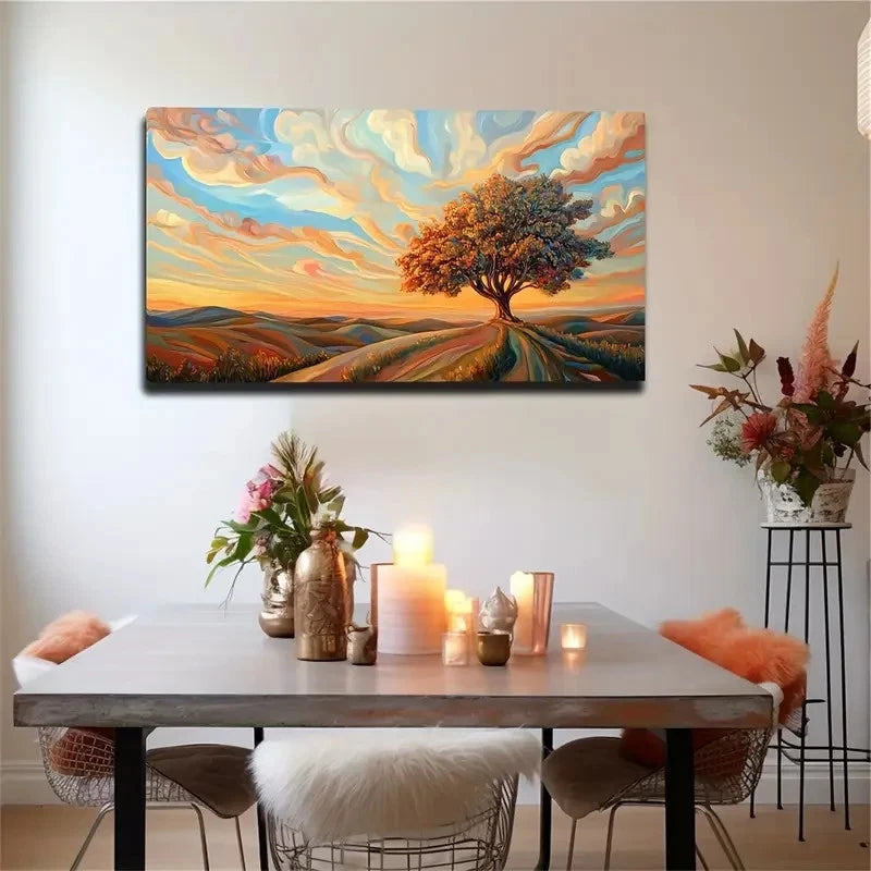 Modern Bohemian Landscape Wall Art Canvas Office Home Room Framed 120x60cm
