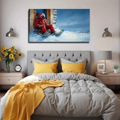 Ski Enthusiasts Perfect Wall Art Canvas Office Home Room Framed 120x60cm