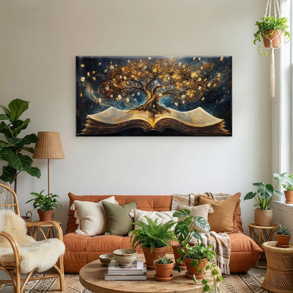 Tree of Knowledge Wall Art Canvas Office Home Room Framed 120x60cm