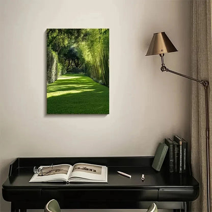 Emerald Bamboo Grass Lawn Painting 40x60cm Metal Print Ready to Hang