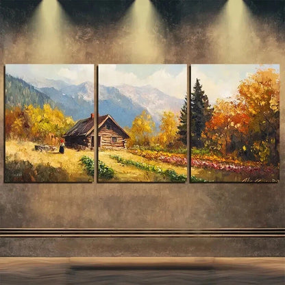 3pcs Autumn Scenery Nature Beauty Perfect Wall Art Set Canvas Framed 60x90cm - High Quality Print 100% Australian Made Wall Canvas Ready to Hang
