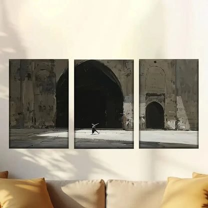 3pcs Classic Ancient Architecture Wall Art Set Canvas Framed 40x60cm - High Quality Print 100% Australian Made Wall Canvas Ready to Hang - Bella Home Decor