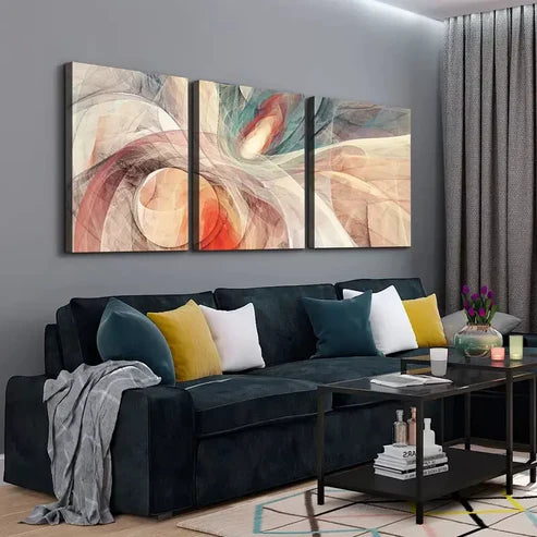 3pcs Color Abstract Canvas Framed 60X90cm - High Quality Print 100% Australian Made Wall Canvas Ready to Hang - Bella Home Decor