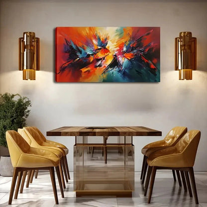 Vibrant Colourful Abstract Wall Art Canvas Office Home Room Framed 120x60cm