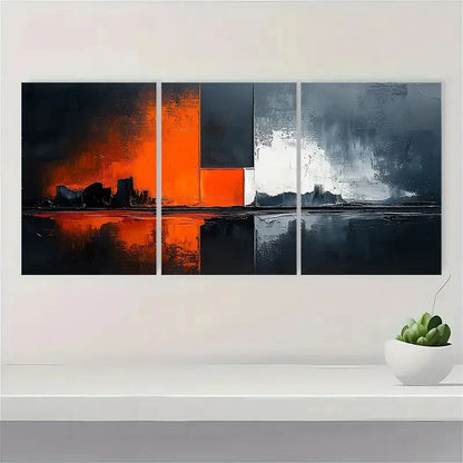 3pcs Black and Brown Abstract Painting A   Wall Art Set Canvas Framed 50x70cm - High Quality Print 100% Australian Made Wall Canvas Ready to Hang - Bella Home Decor