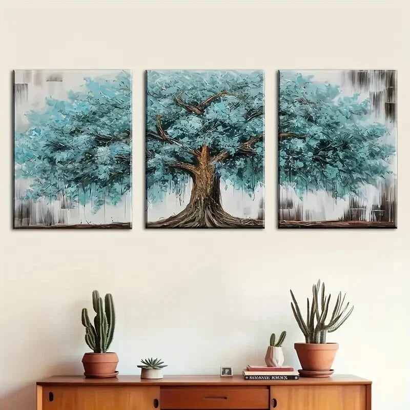 3pcs Tree Of Life Abstract Modern Perfect Wall Art Set Canvas Framed 60x90cm - High Quality Print 100% Australian Made Wall Canvas Ready to Hang - Bella Home Decor