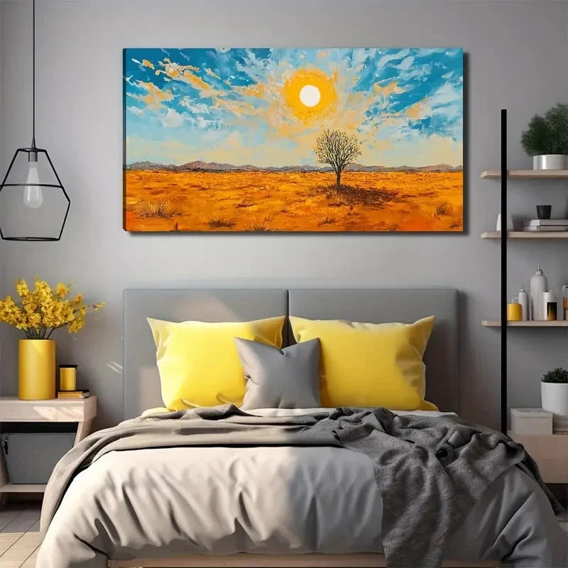 Romantic Desert Trees Wall Art Canvas Office Home Room Framed 120x60cm
