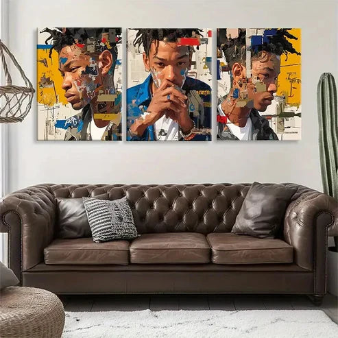 3pcs Abstract Urban Street Style Perfect Wall Art Set Canvas Unframed - High Quality Print 100% Australian Made Wall Canvas - Bella Home Decor