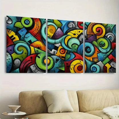 3pcs Street Graffiti Teen Room Wall Art Set Canvas Framed 60x90cm - High Quality Print 100% Australian Made Wall Canvas Ready to Hang