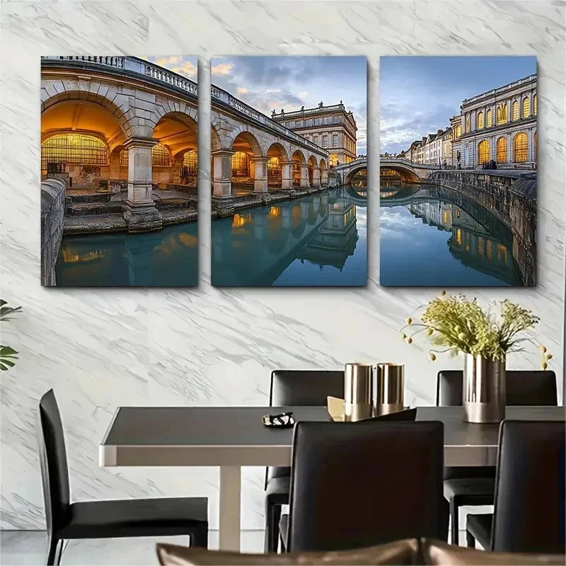 3pcs Georgian Architecture & Roman Perfect Wall Art Set Canvas Framed 50x70cm - High Quality Print 100% Australian Made Wall Canvas Ready to Hang - Bella Home Decor