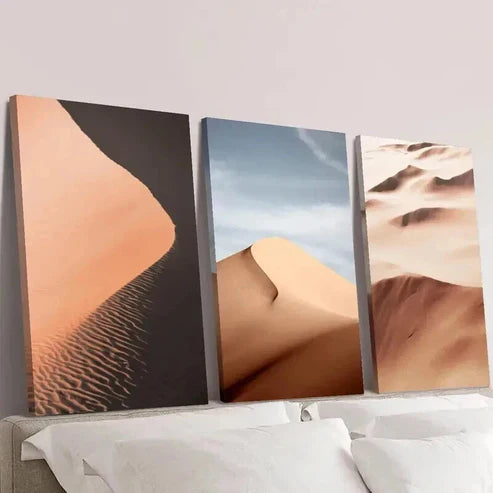 3pcs Namibia Sand Dunes Desert Landscape Wall Art Canvas Unframed - High Quality Print 100% Australian Made Wall Canvas